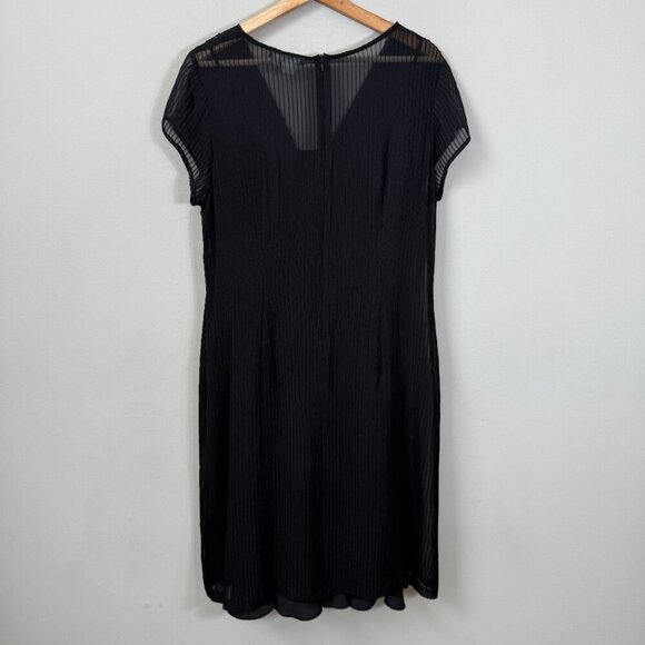 Isabella Bird 100% Silk Sheer Lace V-Neck Mini Dress Women 10 Black Vintage Chic - Picture 8 of 11